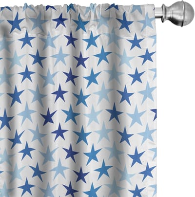 ABAKUHAUS Sterren Gordijnen – Gradiënt Blauw/Wit – 2x75x175 cm