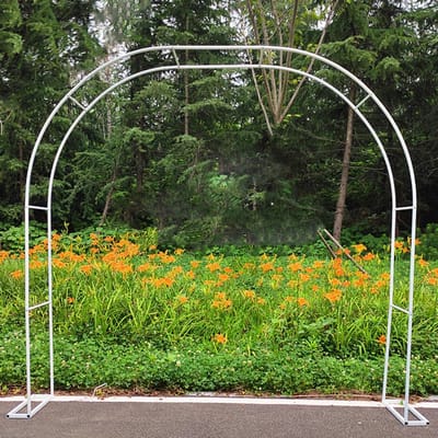 Rozenboog Metaal - Bloemenboog Tuinboog - Romantische Decoratie - Weerbestendig Staal - 120x220cm - Wit
