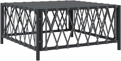 Tuintafel - Picknicktafel Terrastafel - Buiten Genieten - Sterk Geweven Stof - 70x70x34 cm - Antraciet