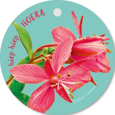 Tallies Cards - kadokaartjes  - bloemenkaartjes - Hiep hiep hoera - Flowerpower - set van 5 kaarten - verjaardagskaart - verjaardag - felicitatie - proficiat - 100% Duurzaam