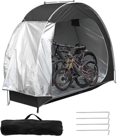 VH Supplies® Fietsenstalling voor in de Tuin - Fietsenhok - Fietsberging Buiten - 200 x 80 x 165 cm - Zwart