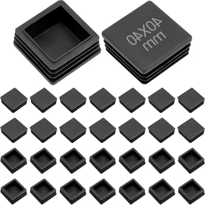 Dailygoods- Eindkappen 30 Stuks - Vierkante Lamellenstoppen - 40 x 40 mm - Zwarte Kunststof Buiskappen - Duurzaam en Weerbestendig - Geschikt voor Aluminium Profiel - Buisdoppen