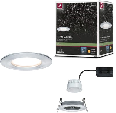 LED-inbouwlamp Nova Coin Enkele lamp star IP44 rond 78 mm Coin 6W 470lm 230V 2700K Alu gedraaid