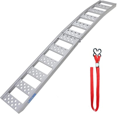 Oprijplaat Inklapbaar - Laadplatform Aluminium - Vrachtwagen Laden - Lichtgewicht Duurzaam - 228cm Lengte - Zilverkleurig