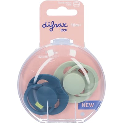 Difrax LOVI Fopspeen Dynamisch - Prime - 18+ Maanden - Lichtgroen & Groen - 2 Stuks