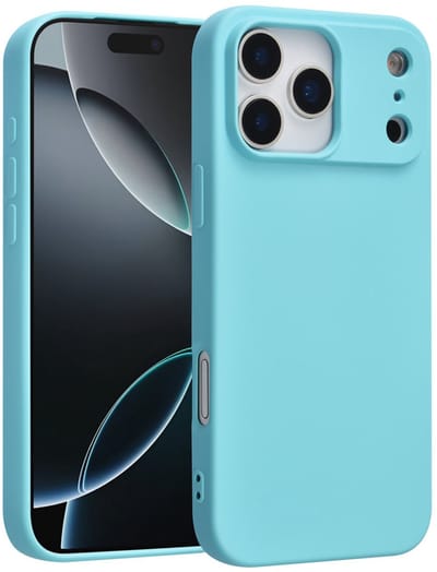 Shockproof Backcover - Liquid Silicone Soft Hoesje - Geschikt voor: iPhone 17 Pro Max - Koraalblauw