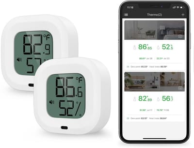 Draadloze Thermometer Hygrometer met Bluetooth en Data-Export voor Binnen