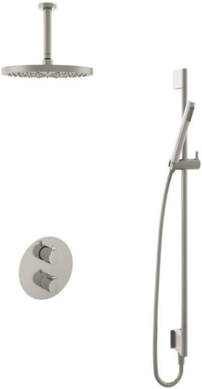 Hotbath Buddy - Inbouw Regendoucheset - Thermostatisch - Plafondbuis 15 cm - Hoofddouche 300 mm - Staafhanddouche - Glijstang 900 mm - met 2-Weg Stop-Omstel - Waterbesparend - V02