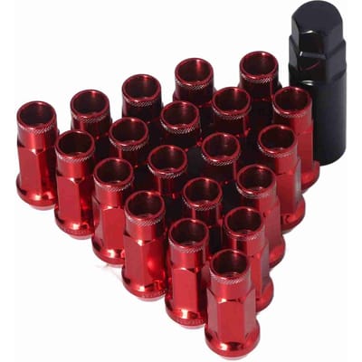 20 pièces M12x1.25 Écrous de roue métalliques Universel Accessoires de voiture Remplacement pour Mitsubishi Or rouge