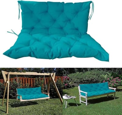 Waterdicht Bankkussen - Tuinkussen Met Rugleuning - Buiten Ontspannen - 10cm Dikke Vulling - 2x 50cm Breed - Marineblauw