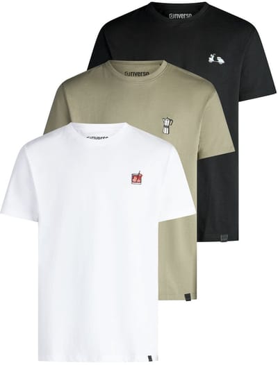riverso Heren T-Shirt RIVJay 3 Pack regular fit Veelkleurig S Ronde Hals Volwassenen gemaakt van 100% katoen