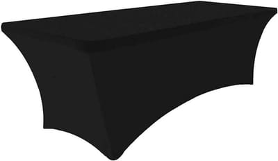 Cocoplus -Stretch Tafelkleed - Rechthoekig - Spandex - Diner - Vierwegs - Elastische - Stretch Tafelhoes - Tafelblad Protector - Vouwtafel - Bruiloft - Bar - Banket - 2,44 m - Strak Aansluitend - Geschikt voor - Feest - Zwart