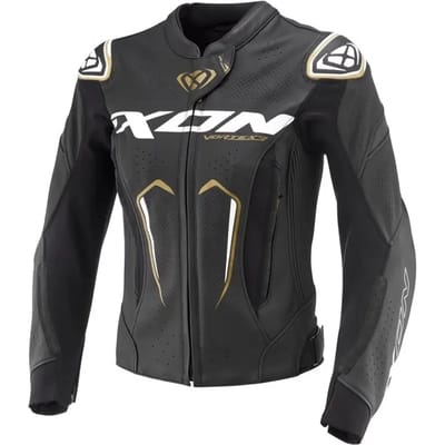 Ixon Vortex 3 JKT L Zwart Wit Goud Dames Leren Motorjas - Jas