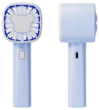 longziming -Handventilator - Mini Ventilator - Draagbare Ventilator - Krachtige Motor - 3 Snelheden - Kunststof Materiaal - Stil & Compact Ontwerp - 1 Stuk - Blauw
