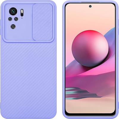 Cadorabo Hoesje geschikt voor Xiaomi RedMi NOTE 10 4G / RedMi NOTE 10S in Bonbon Paars - Beschermhoes van flexibel TPU-silicone Case Cover en met camerabescherming