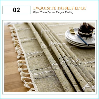 Tafelkleed Katoen Linnen - Tafelhoes Elegant - Tafel Beschermen - Antifouling Antikreuk - 120x160cm - Gestreept