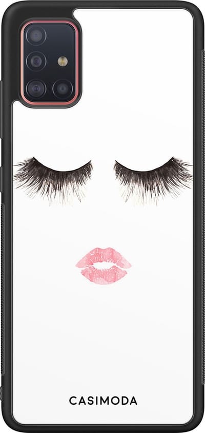 Casimoda® hoesje - Geschikt voor Samsung Galaxy A51 - Kiss Wink - Zwart TPU Backcover - Geen opdruk - Wit