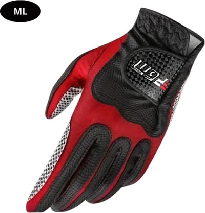 Bovista Golfhandschoenen - Golf Accessoires - Handschoen AntiSlip - Heren - Links - Zwart/Rood - Maat M/L