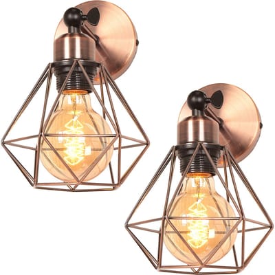 2 Stuks Wandlamp Industrieel Verstelbaar Vintage Wandverlichting voor Woonkamer Slaapkamer Gang Bronzen