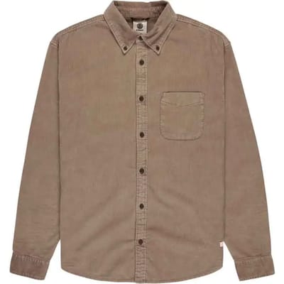 Element Button Down Corduroy Regular Fit Overhemd Met Lange Mouwen Bruin L Man