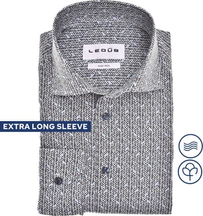 Ledub Overhemd - Extra Lang - Blauw - 42