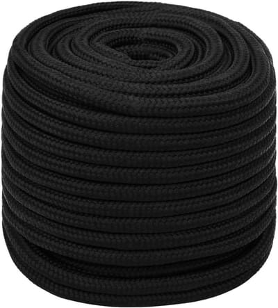 Werktouw Polyester - Gevlochten Koord - Algemeen Gebruik - UV-bestendig en Trekvast - 16 mm x 25 m - Zwart