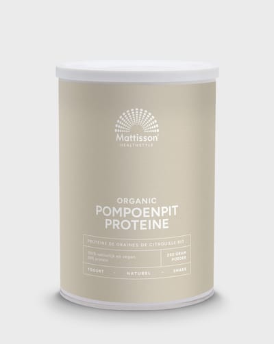 Mattisson - Biologische Pompoenpit Proteïne Poeder - 58% Eiwit - Vegan Eiwitpoeder - 250 Gram