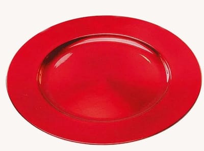 G. Wurm Kaarsenbord - rood - D33 cm - rond - kunststof - kaarsenplateau - onderbord - kaarsen dienblad