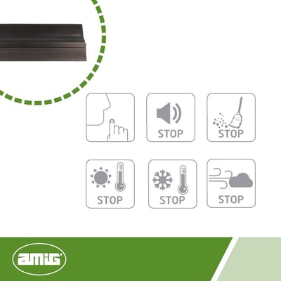 Zwarte PVC deurafdichting 4-1000 voor optimale isolatie