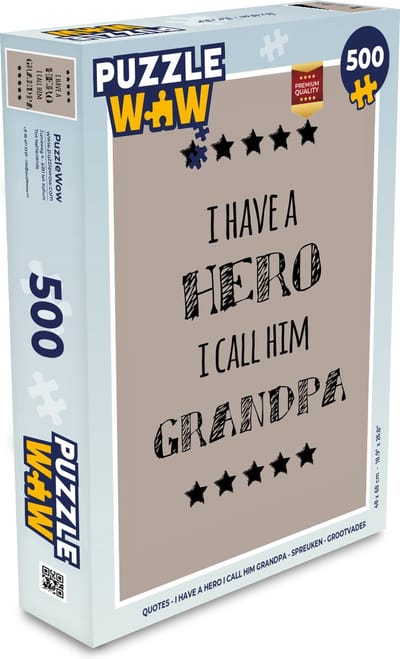 Puzzel Quotes - I have a hero I call him grandpa - Spreuken - Grootvader - Legpuzzel - Puzzel 500 stukjes - Vaderdag cadeautje - Cadeau voor vader en papa