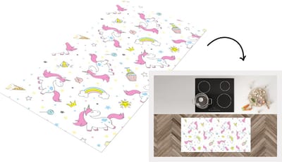 Keukenloper - Loper keuken - Unicorn - Regenboog - Patroon - 120x60 cm - Keukenloper vinyl
