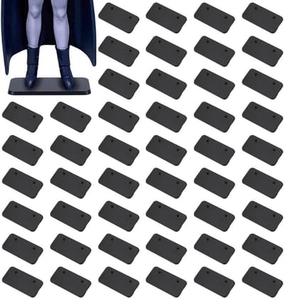 50 Stuks Zwarte Plastic Standbases voor 6" Actiefiguren - Model Display Ondersteuning met 2 Pinnen en Duurzame Basis voor Verzamelobjecten