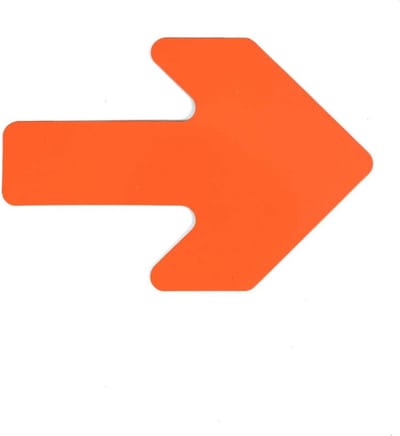 Pijl - Oranje 130 x 190 mm Anti-slip-vloersticker