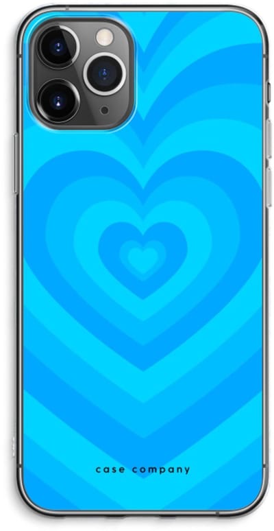 Case Company® - Hoesje geschikt voor iPhone 11 Pro Max hoesje - Hart Blauw - Soft Cover Telefoonhoesje - Bescherming aan alle Kanten en Schermrand