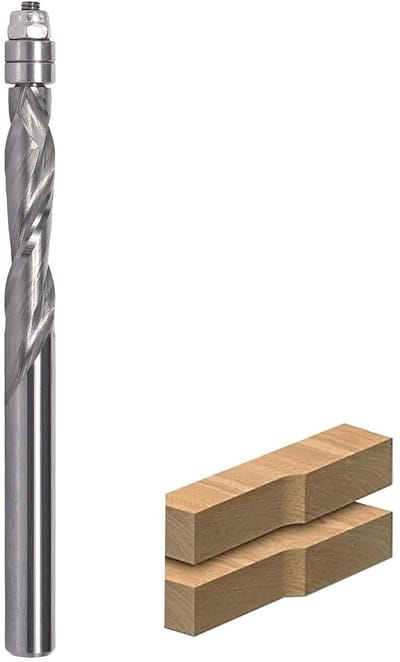 Spiraal Freesbit - Houtbewerking Bit - Vlak Frezen - Dubbele Kogellagers - 6mm Schacht 28.6mm Snijlengte
