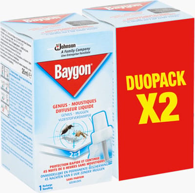 Baygon Genius - Muggen Vloeibare Navulling - Twee stuks