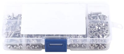 Dailygoods- Zeskantmoer Roestvrij Staal 304 - Bevestigingsmateriaal - Boutset 340 Stuks - M3 x 5/6/8/10/12/14/16/18/20 mm - Corrosiebestendig - Gebogen Kop
