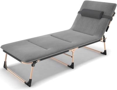 Opvouwbaar Bed - Ligstoel Lounger - Ontspanning Buiten - 4 Verstelbare Standen - 380 Lbs Capaciteit - Paars