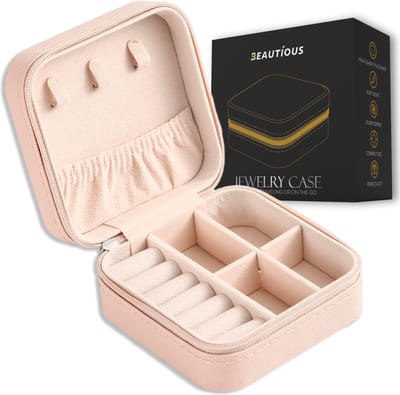 Beautious® Luxe Sieradendoos – Sieradenhouder – Juwelendoos – Compact - Ring/Oorbellen/ Ketting/Horloge - Roze