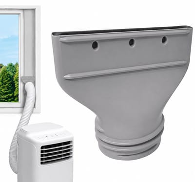 Koppelstuk Mobiele Airco Afvoerslang - Plat Afvoerslang Adapter -Voor Ø130/150mm Afvoerslang Airco Slang - Universele Raamdoorvoer en Slangaansluiting - SOLLBRY®
