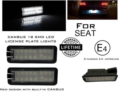 LED Kentekenverlichting set voor Seat Altea XL 5P5 5P8 Exeo 3R2 3R5 3R9 Ibiza 6J Sport FR Cupra Leon 1P1 5F1 Toledo 4 CANBUS LED Kenteken lampen set verlichting units 6000K wit licht