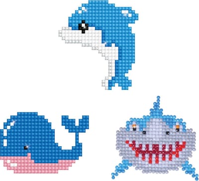Diamond painting Stickers - Kinderen/Volwassenen - DTZ12.013 Diamond Dotz® - Zeedieren - Ronde steentjes - Volledig pakket