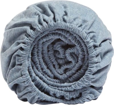 Yumeko hoeslaken flanel light blauw 160x200x30 - Biologisch & ecologisch