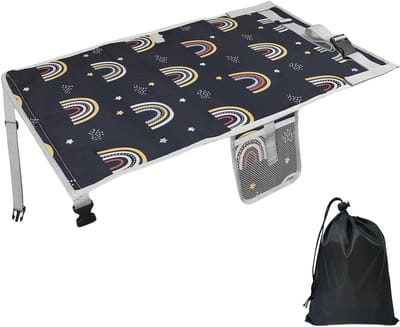 Stoelverlenging Vliegtuig - Reisvoetensteun - Comfortabel Reizen - Opvouwbaar Ontwerp - 76 x 44.5 cm - Zwart