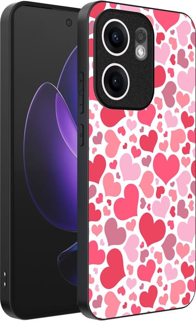 Smartphonica Telefoonhoesje Geschikt voor Oppo Reno 13F met Hartjes Print - Hearts Design TPU Backcover Case - Kinder Hoesje met Hartjes Design geschikt voor Oppo Reno 13F