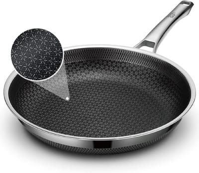 Koekenpan - Anti-aanbak pan - Alle gerechten - Honingraatstructuur - 28 cm - Zilver