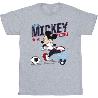 Disney Jongens Mickey Mouse Team Mickey Voetbal T-shirt (Sportgrijs)