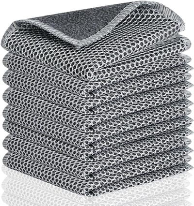microvezeldoeken, vaatdoeken, 8 stuks microvezel vaatdoeken met gaasachtig oppervlak, 20 x 20 cm theedoeken, reinigingsdoeken, microvezeldoeken voor huis, keuken, ramen