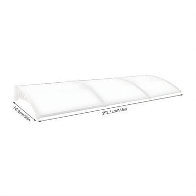 Deurluifel 90x300 cm – Transparante Luifel – Voor Voordeur, Balkon en Winkel – Weerbestendige Overkapping – Wit