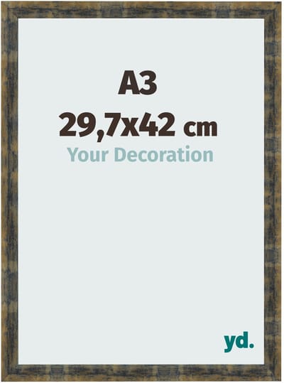 Your Decoration - Fotolijst A3 29,7x42 cm - MDF - Blauw Goud Gemeleerd - Pisa